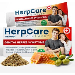 Herpes Genital Treatment | Herpcare Fast Acting Ointment | Can be Used on Cold Sore | Homeopathic Medicine | Soothes Itching, Tingling & Burning | Relief from The Symptoms of Genital Sore EXP:03-15-28