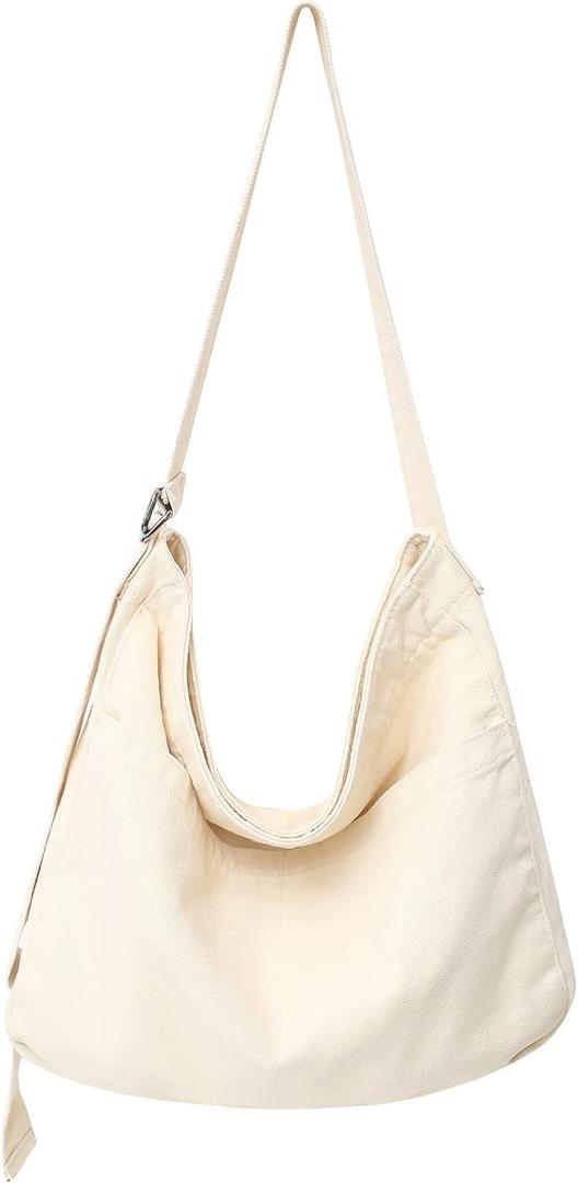 Unisex Shoulder Bag Canvas Bag Oxford Shoulder Bag Ladies Shopper Bag for Everyday/Office/School/Travelling