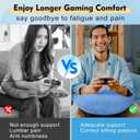 vamorry Gaming Pillow Arm Support Pillow for Bed & Sofa: Ergonomic U-Shaped Lap Pillow with Elbow Rest for Adults & Kids - Reduces Arm Pain & Fatigue During Gaming, Reading, Working & Crocheting
