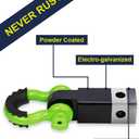 Shackle Hitch Receiver 2 inch with Hitch Pin, 41918 Lbs Break Strength Never Rust Receiver Shackle Bracket Heavy Duty and Solid with 3/4'' D Ring Shackle, Towing Accessories for Trucks Green