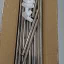 Mengersi Canopy Bed Frame Post Queen Size,Stainless Steel Canopy Frame Poles Four Corner Bed Bracket Fit for Metal/Wood Bed Bedroom Decor (Silver-style)