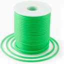Beadthoven 3mm Hollow Pipe Rubber Tube Cords, 27Yards Barber Cord for Knitting Stitch Holder, Tubing Rubber Cord with Spool for Bracelet Jewelry Making DIY Crafts 1.5mm Hole - Lime