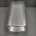 100 Pack 1 lb Rectangular Disposable Aluminum Foil Pan 16 oz Take Out Food Containers with Clear Plastic Dome Lids, for Catering, Baking, Roasting Food