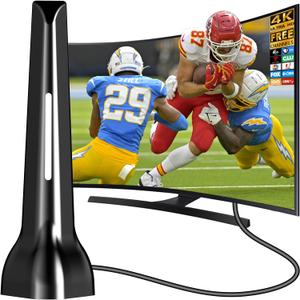 Tv Antenna for Local Channels Indoor, 4K HD Digital Antenna for Smart TV Indoor, No Cable Needed - Magnetic Base, 360° Reception, 8.2ft Cable, Long Range- Fit Any TVs with Built-in Tuner