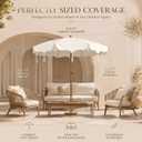 6.5FT Boho Fringe Patio Umbrella, Mediterranean Wedding Umbrella