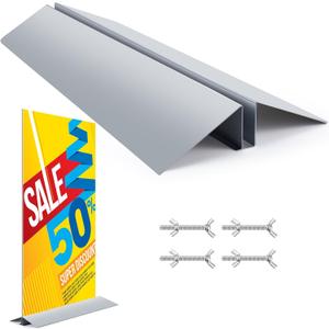 Blulu Metal Floor Sign Stand Holder Fits 36" Wide Board up to 72" Tall Graphic Floor Standing Display Stand for Composite Foam Board, Acrylic Glass Sign, Base Only