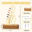 Light Up Guitar Pick Holder - Electric Headstock Shaped Acrylic & Wooden USB Powered Display Case Storage - Guitar Accessories Gift for Players Men (Color-a)