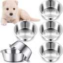 Yahenda 1 Piece Stainless Steel Metal Dog Bowls Bulk Replacement Basic Thickened Pet Bowls for Small Medium Large Dogs, Dishwasher Safe(6.9 Inch)