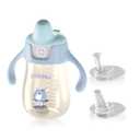 POTATO Sippy Cups for Toddlers with Straw Spill Proof, PPSU Learner Cup with Handle for Boy, Water Bottle for Baby 6 Months with 2 Type of Spout, 10 Ounce Blue