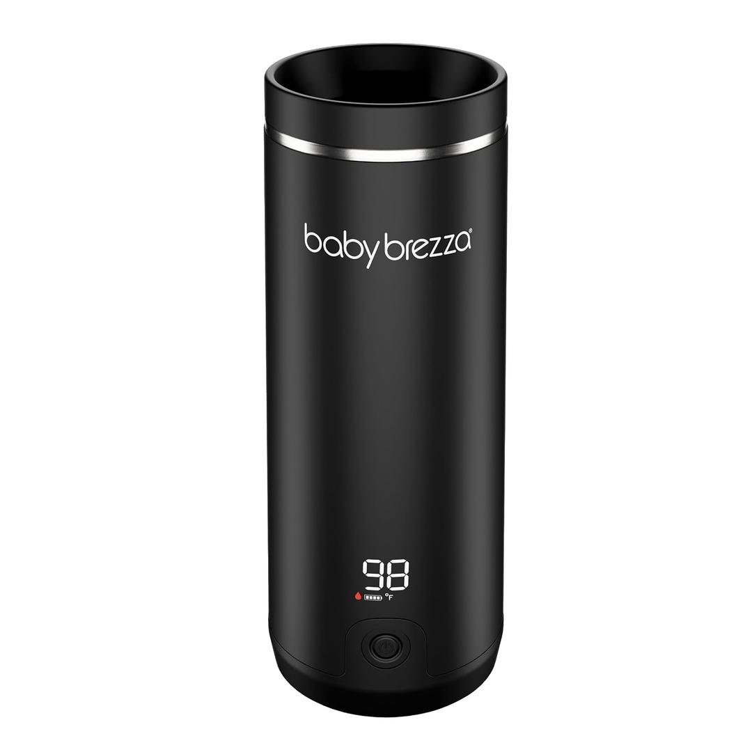 Baby Brezza Portable Warmer 3X Faster Baby Bottle Warming - Travel Breastmilk and Formula Warmer - Safe, Even Heating - Up to 9oz - No Adapters, Black