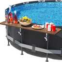 Pool Bar for Above Ground Pool Accessories with 4711in Tabletop Side Table Swim Up Bar Above Ground Accessories Deck for Drinks & Snacks, Fits 3.7" Top Rail