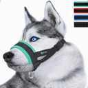 Nylon Dog Muzzle for Small,Medium,Large Dogs Prevent from Biting,Barking and Chewing,Adjustable Loop(L/Green)