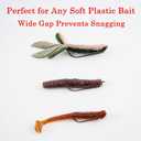 50PCS Fishing Offset Worm Hooks Round Bend Offset Worm Hooks Wide Gap Hooks with Barbed Shank 2# 6# 1/0-5/0