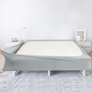 Box Spring Cover Twin Size - Jersey Knit & Stretchy Wrap Around 4 Sides of The Box Spring, Alternative for Bed Skirt, Ultra Soft, Wrinkle & Fading Resistant, Gray