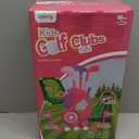 Liberry Toddler Golf Set for 2 3 4 Years Old Girls Boys, Upgraded Kids Golf Cart with Golf Cornhole Board & Putting Mat, Indoor and Outdoor Golf Toys Birthday Gift, Pink