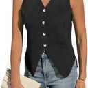 BB&KK Womens Sweater Vest Sleeveless Knit V Neck Button Fashion Casual Loose Spring Summer Waistcoat Cardigan Size L