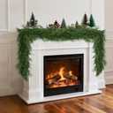 2-PCS 6 Ft Artificial Norfolk Pine Garland - Realistic Winter Greenery for Christmas, Mantel, Table & Outdoor Decor, Flexible & Long-Lasting