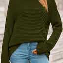 PRETTYGARDEN Womens Sweaters Fall Fashion 2025 Oversized Long Sleeve Mock Neck Chunky Knit Pullover Tops Winter Clothes (X-Large, Army Green)