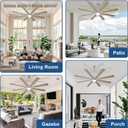 Large Ceiling Fans with Lights: Modern 72 Inch 8 Blade Outdoor Ceiling Fan with Remote APP Control - Dimmable Wood Big Fan light Indoor Reversible 6 Speed Quiet DC Motor