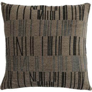 Riverbrook Home Zippered Cushion Cover Pillow with Removable Feather Filler, Bella Fossil - Brown, 20 x 20-Inch