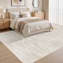 10x14 Area Rugs for Living Room, Washable Rug Large Carpet Beige