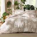 Bedsure King Size Comforter Set - 7 Pieces Floral Beige Soft Bedding Sets, King Bed in a Bag with Botanical Flowers Comforter, Sheets, Pillowcases & Shams
