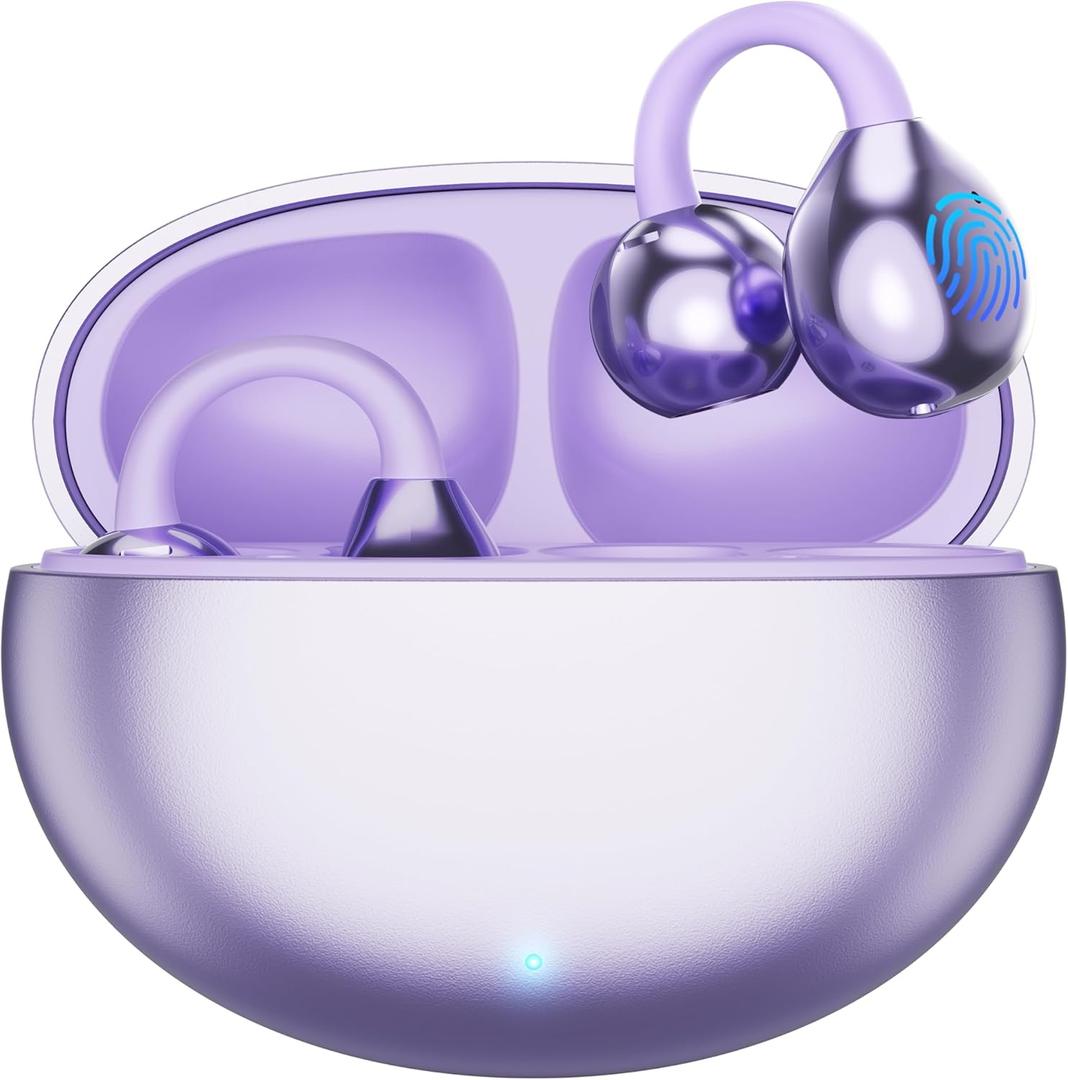 Language Translation Earbuds, 3-in-1 Free-Clip Translator Earbuds, 144-language Real-time Two-Way Translation Device, HD Sound, Long Battery Life, iOS and Android, Ideal for Travel & Business, Purple
