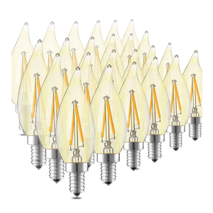 Dimmable LED Candelabra Bulb 25W Equivalent E12 LED Bulb 2700K Soft Warm White, Chandelier Light Bulbs, 2W 200LM Flame Tip CA10 Candle Light Bulb Pack e12 Bulb.