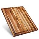 Sonder Los Angeles, Large Teak Wood Cutting Board for Kitchen with Juice Groove, Reversible Charcuterie Butcher Block 18x14x1.25 in 
