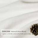 Natural Cream Semi Sheer Pinch Pleated Linen Curtains for Bedroom 86 Inch, 40"W x 86"L