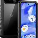 Lanhiem for Pixel 9a Case, IP68 Waterproof Dustproof, Built-in Screen Protector, Rugged Full Body Shockproof Phone Case for Google Pixel 9a 6.3", Black