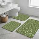 Blotixn 3PCS Absorbent Bath Mat, Quick Dry Non Slip Bath Rug, Sage Green, Size: 1'8" x 2'8" (Rectangular)