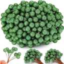 500 Pcs Artificial Holly Berries, Mini 10 mm Christmas Fake Berry with Stem Berry Picks for Xmas Tree Home Decoration Wreath DIY Craft Winter Holiday Party(Green,Glitter)