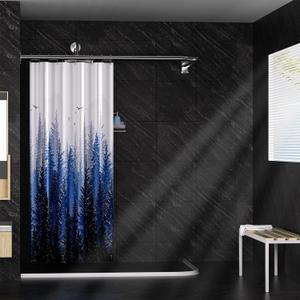 L Shaped Shower Curtain Corner Rod Bathroom Bathtub Corner Shower Curtain Rod for Big Size 27.55"x 63" Silver With 12 Hooks (Silver-27.55"x 63")