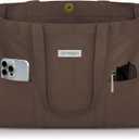 HOMESPON Large Canvas Tote Bag for Women Everything Bag with Pockets and Laptop Sleeve (Brown)