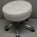 Ainilaily Rolling Stool with Wheels, Thick Cushion Heavy Duty Esthetician Hydraulic Chair Stool for Work Medical Tattoo Salon Office (White)