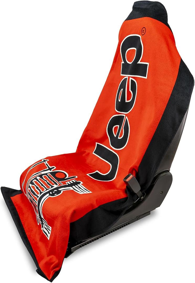 Seat Armour Jeep Seat Towel - Universal Fit Soft Machine Washable Jeep Towel - Easy Install, Multipurpose Towel2Go Seat Cover for Jeep - Red