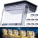 Solar Deck Lights 8 Pack, Solar Step Lights IP65 Waterproof Solar Powered Outdoor Led Lights for Fence Railing Wall Pool Stair Yard Garden Patio Pool Decorations (Warm White)