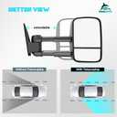 Tow Mirrors Compatible with 1988-1998 Chevy GMC C/K 1500 2500 3500, Manual Folding Extended Trailer Towing Side Mirrors, WMTM-0064