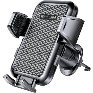 Firm-hold Air Vent Car Phone Holder for iPhone,Rotatable Universal Phone Mount with Adjustable Wide Clamp Metal Hook,Anti-vibration,Single-press Release,Heat-resistant,(Upgrade Hook Clip Never Shake) (AC-Black)