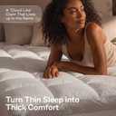Ultra-Thick Shredded Memory Foam King Size Mattress Topper - Breathable & Balanced Pad for Back Pain Relief with Soft Viscose Made from Bamboo Cover, White
