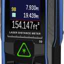 Laser Distance Meter 196ft Digital Laser Measuring Tool with LCD Backlit Display, Pythagorean Mode, Area & Volume Calculation, 2mm Accuracy, Class II, Electronic Tape Measure for DIY and Construction (165ft)
