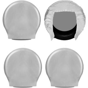 RV Tire Covers,Trailer Wheel Covers,General fit tire Diameter 23-26 inches, RV, Truck, SUV, Tough tire Wheel Protection Trucks,Trailers, campervans Wheel Cover,4 Pack-Gray
