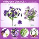 INQCMY Fake Artificial Pansy Flowers for Outdoor, Faux Silk Pansies Flower 12 Pcs Spring Summer Decoration, UV Resistant Fake Plants for Outside Planter Porch Yard Patio Home Decor(Double Purple)