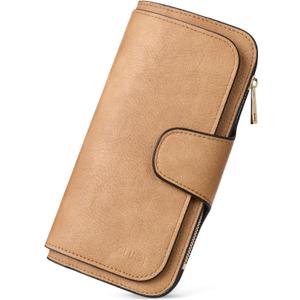 CLUCI Wallet For Women PU Leather RFID Blocking Womens Wallet Bifold Card Holder with ID Window Gifts for Women Birthday | RFID Blocking, Designer, Trifold, Card Holder, ID Window