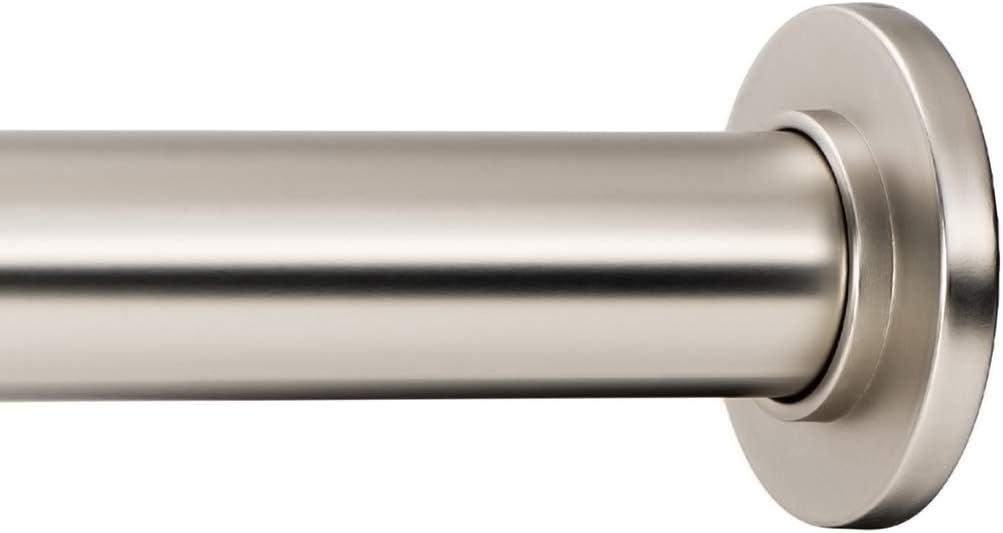 Ivilon Tension Curtain Rod - Spring Tension Rod for Windows or Shower, 24 to 36 Inch. Satin Nickel