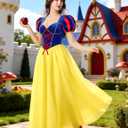 Spooktacular Creations Snow Princess Dress Costume Women, Adult Halloween Costume with Headwear for Theme Parties (Yellow, L)