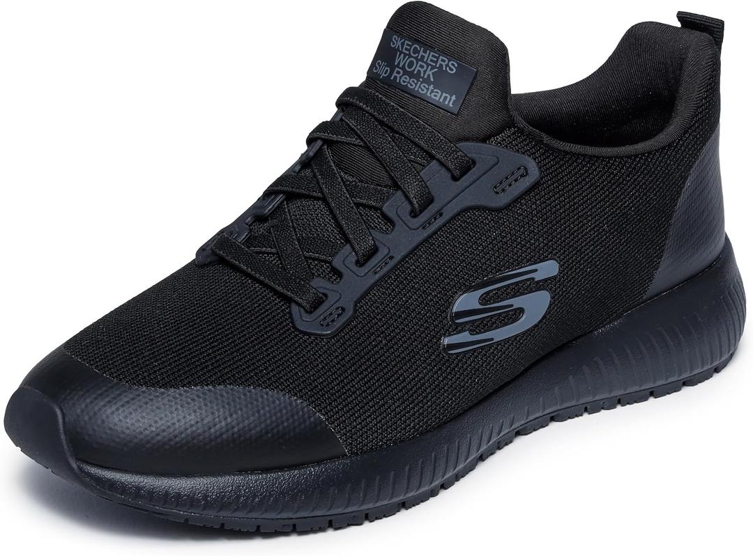 Skechers Women's Squad Sr Food Service Shoe, Black, Size 7