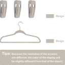 Trgowaul Velvet Hangers - Strong Finger Clips for Thin Pants (20pc, Beige)