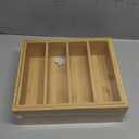 Retro Shaw Large Expandable Kitchen Lids Organizer for Cabinet, Covers, Pantry, Drawer & Countertop Storage, with 3 Adjustable Dividers, Hand-made Bamboo Food Container